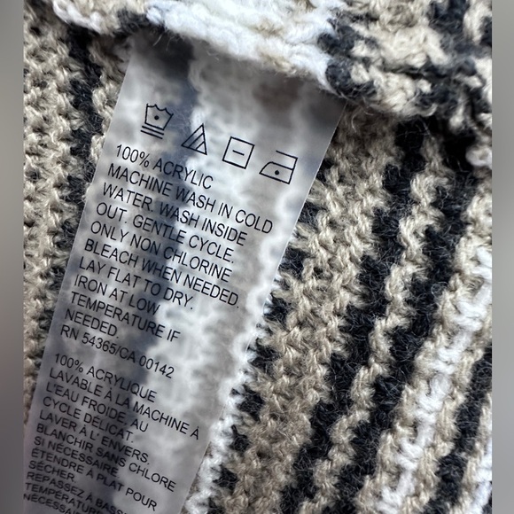 Alia | Tribal Print Neutral Open Front Knit Cardigan | Earth Tones Boho Drape - Picture 6 of 6